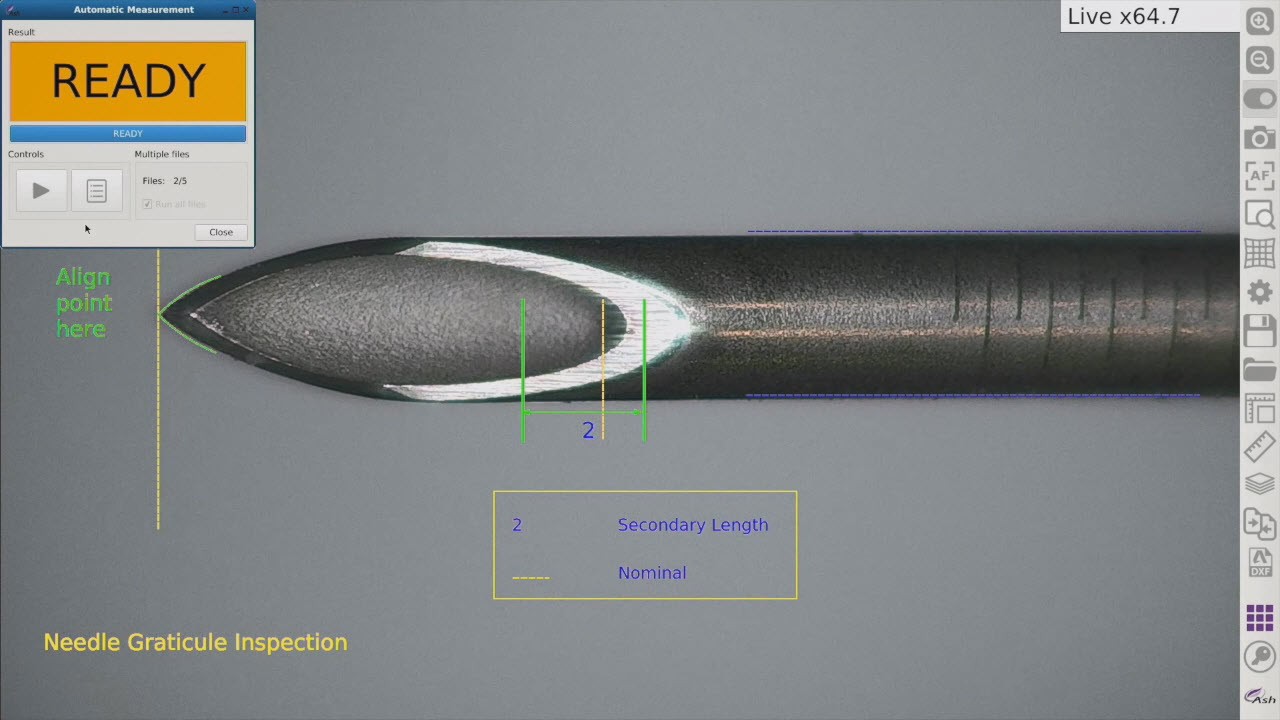 Pass/Fail Inspection of Biopsy Needle Using the OMNI Core