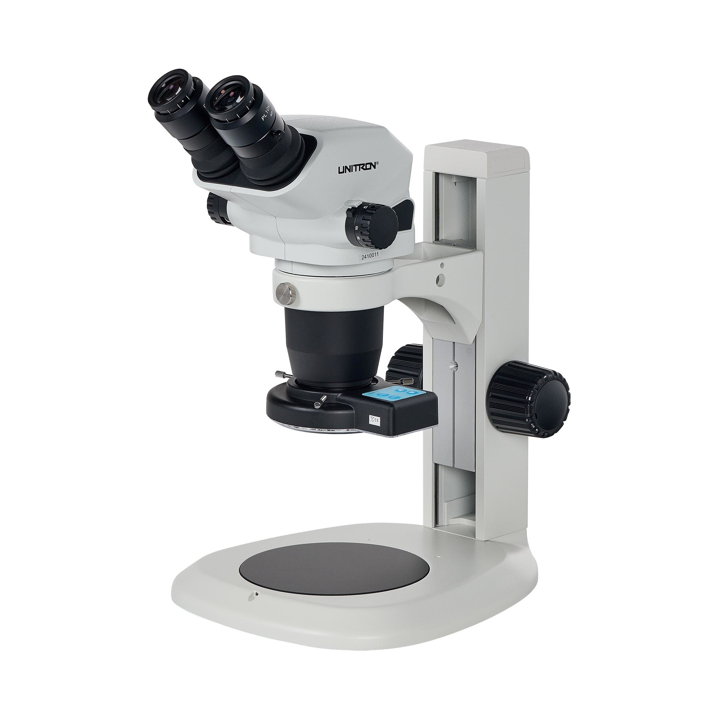 Z645 Zoom Stereo Microscope on Plain Focusing Teardrop Stand with Quad LED Ring Light