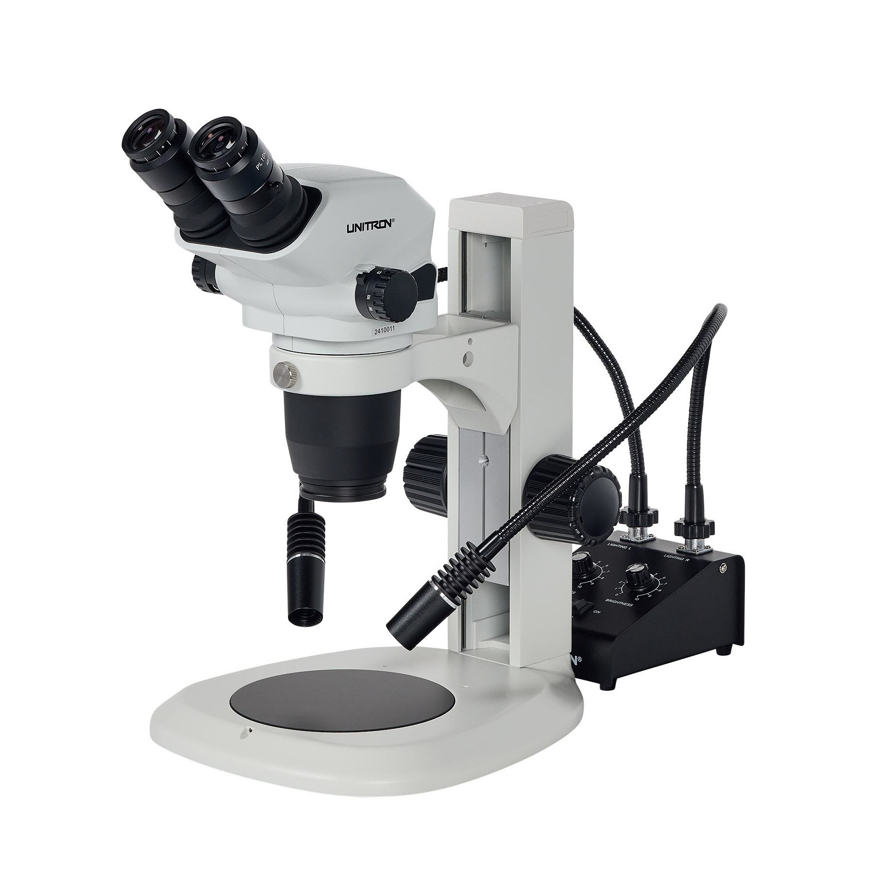 Z645 Zoom Stereo Microscope on Plain Focusing Teardrop Stand with Gooseneck LED Light