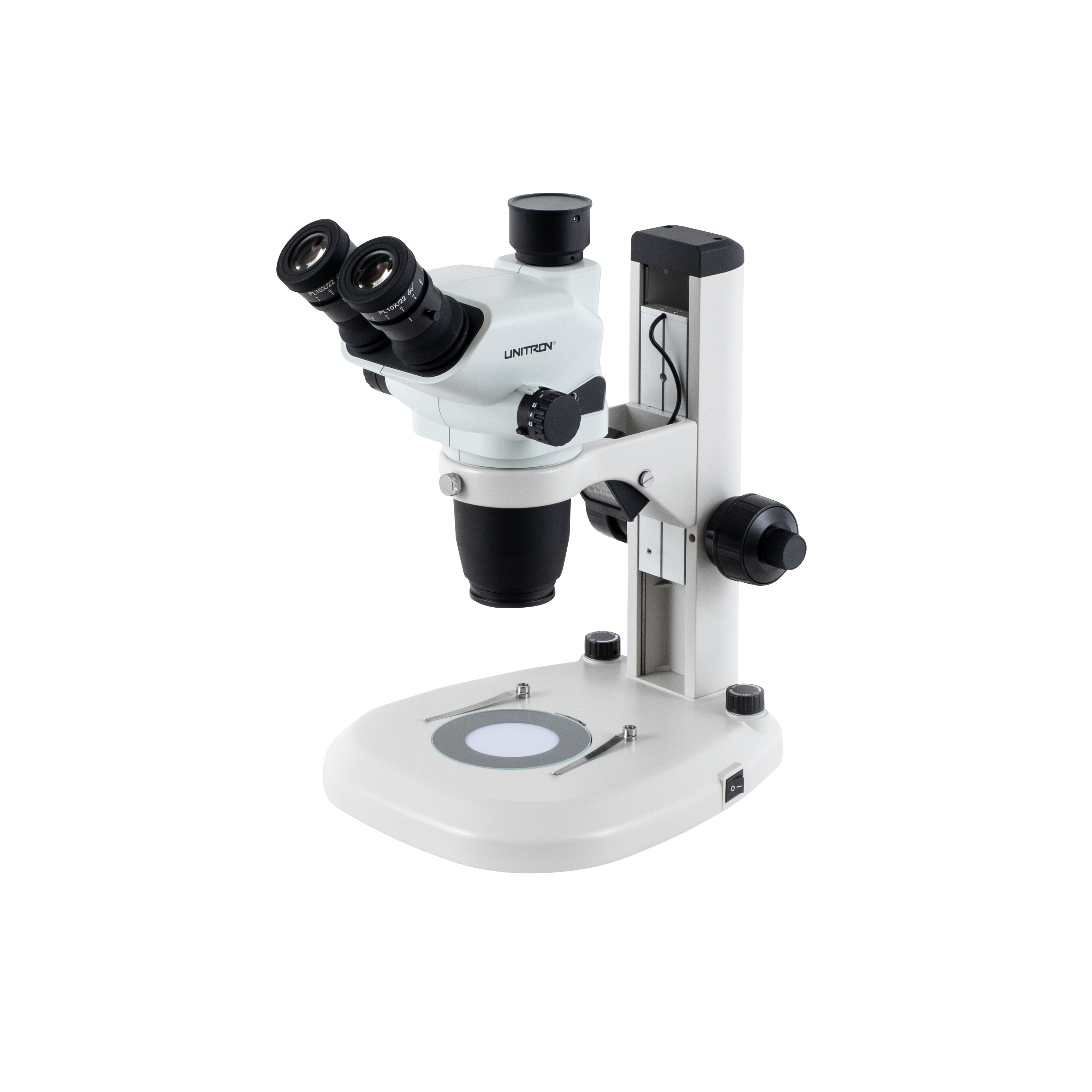 Z645 trinocular stereo microscope on coaxial coarse-fine LED stand, great for industrial inspection
